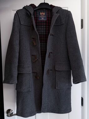 Gloverall Wool Duffle Coat – Made in England | Grey | Size 36 US